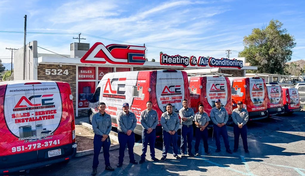 Ace HVAC team outside of the office